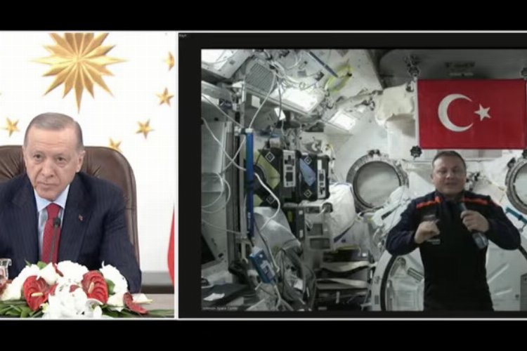 Erdoğan, ilk Türk astronotla görüştü… Türk bayrağı uzayda dalgalanıyor