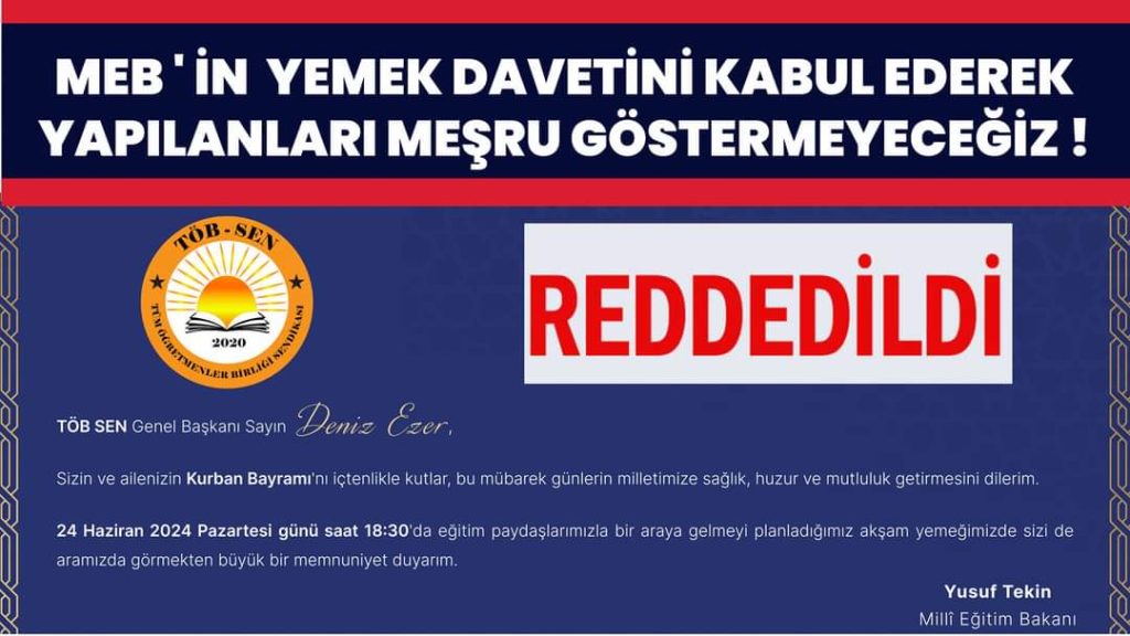 Deniz Ezer: Milli Eğitim Bakanı’nın Davetini Kabul Etmiyoruz