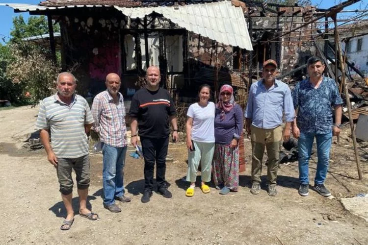 Yenişehir’de evi yanan aileye geçmiş olsun ziyareti
