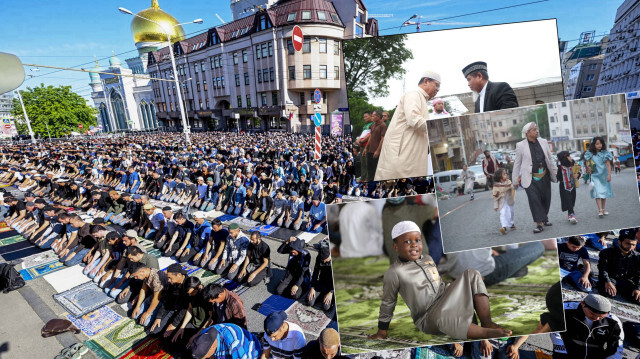 Dünyadan bayram manzaraları: Müslümanlar bayram namazında camilerden sokaklara taştı