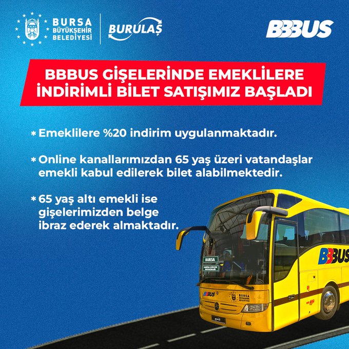 BBBUS gişelerinde emeklilere indirim