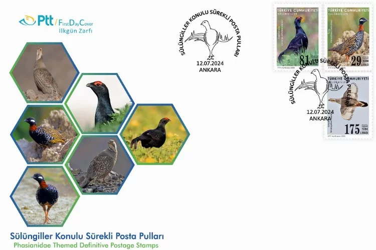 Sülüngiller konulu posta pulu ve zarfları satışta