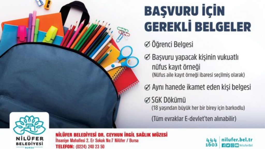 Nilüfer Belediyesi’nden kırtasiye desteği