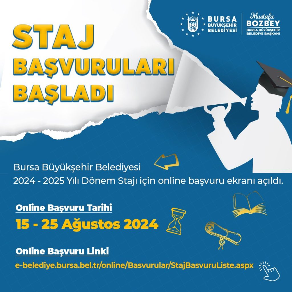 Bursa Büyükşehir Belediyesi staj başvuruları başladı