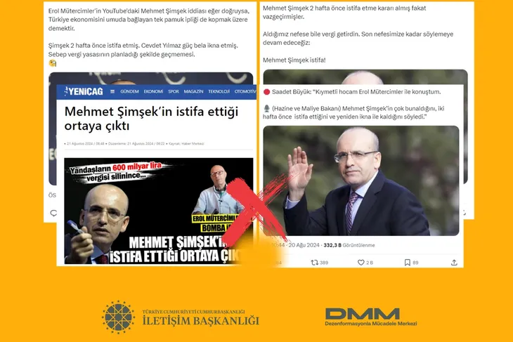 Bakan Şimşek’in istifa iddialarına İletişim Başkanlığı’ndan yanıt