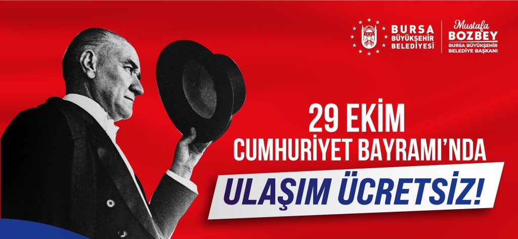 29 Ekim’de toplu ulaşım ücretsiz