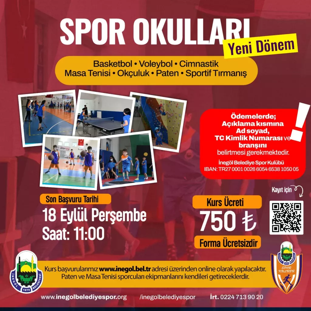 İnegöl Belediyesi’nden Kış Spor Okullarında 6 Farklı Branş