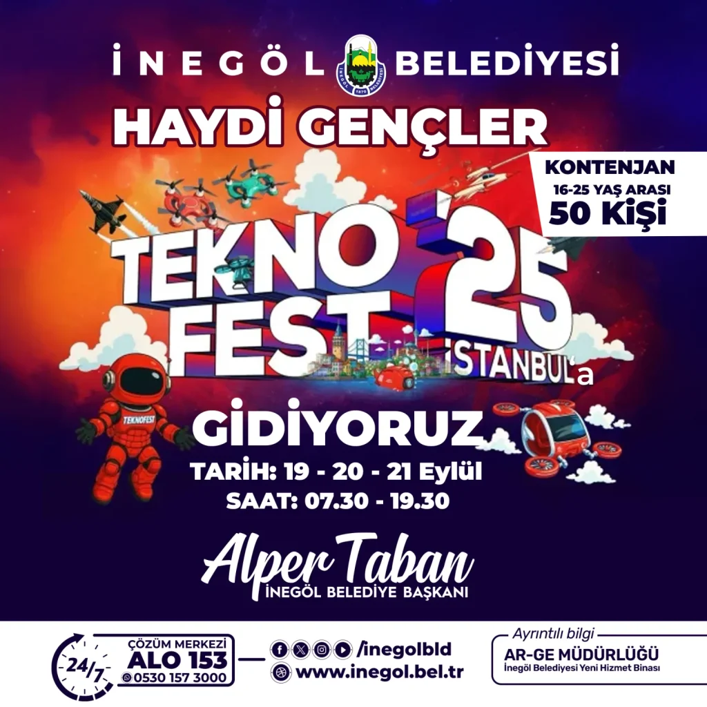 İnegöl Belediyesi’nden Teknofest Çıkartması