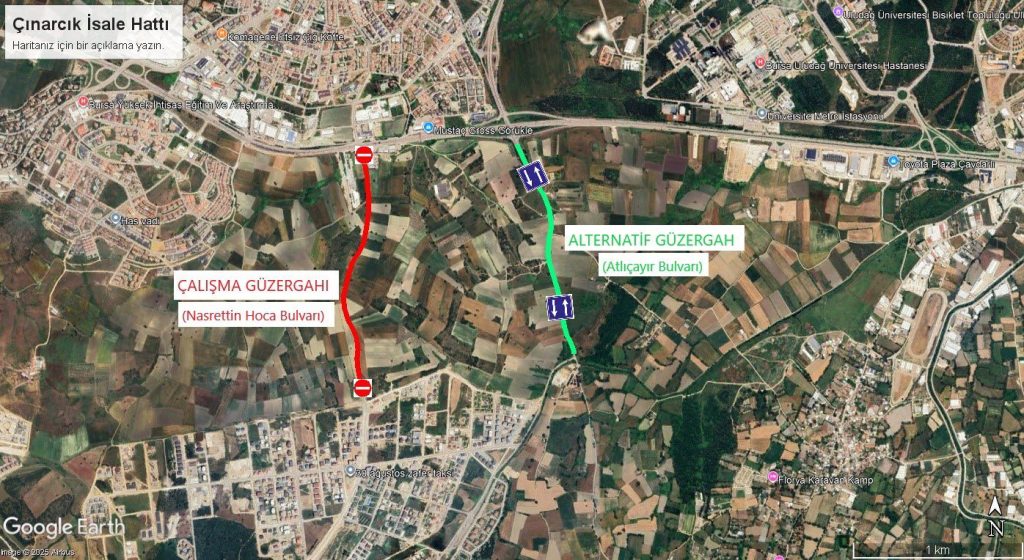 BUSKİ Çalışması Nedeniyle Nilüfer’de Önemli Trafik Düzenlemesi: Nasrettin Hoca Bulvarı Bir Ay Kapanıyor