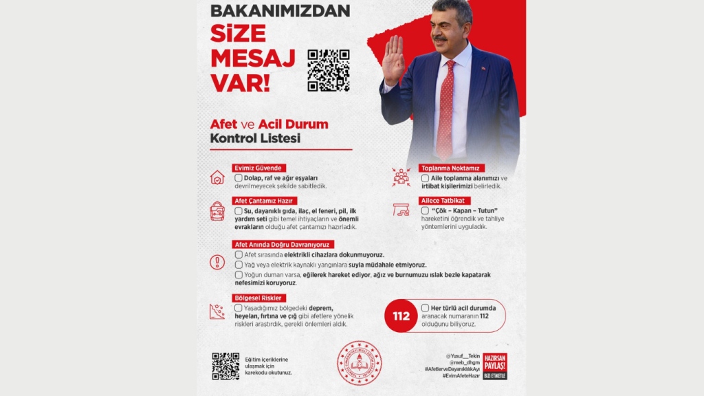 Okullarda Afet Farkındalığı: 13 Ekim’de Tüm Okullarda Aynı Anda Tatbikat Yapılacak