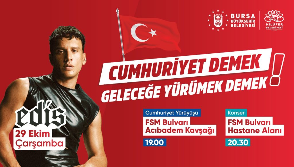 Yıl Coşkusu Cumhuriyet Yürüyüşü ve Edis Konseriyle Taçlanacak