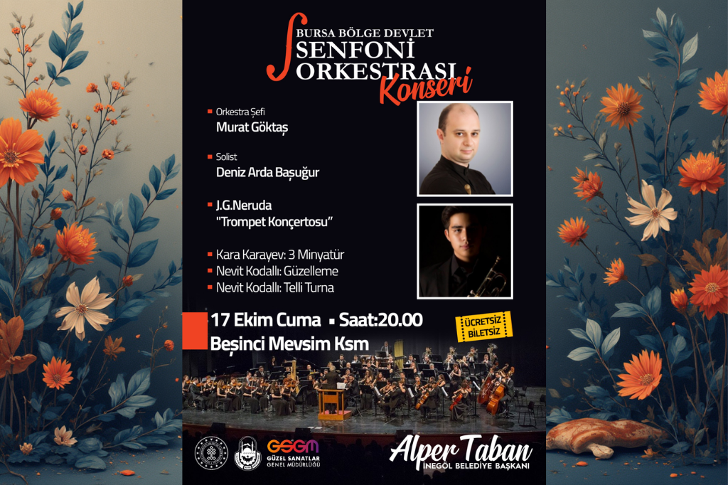 Bursa Senfoni Orkestrası, İnegöl’de Sahne Alıyor: Klasik Müzik Ziyafeti Ücretsiz Sunulacak