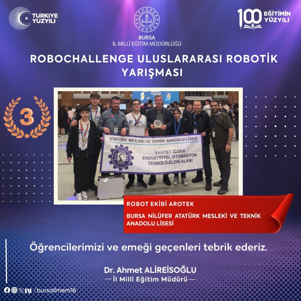 AROTEK Ekibi Uluslararası Robochallenge Yarışması’nda Dünya Üçüncüsü!