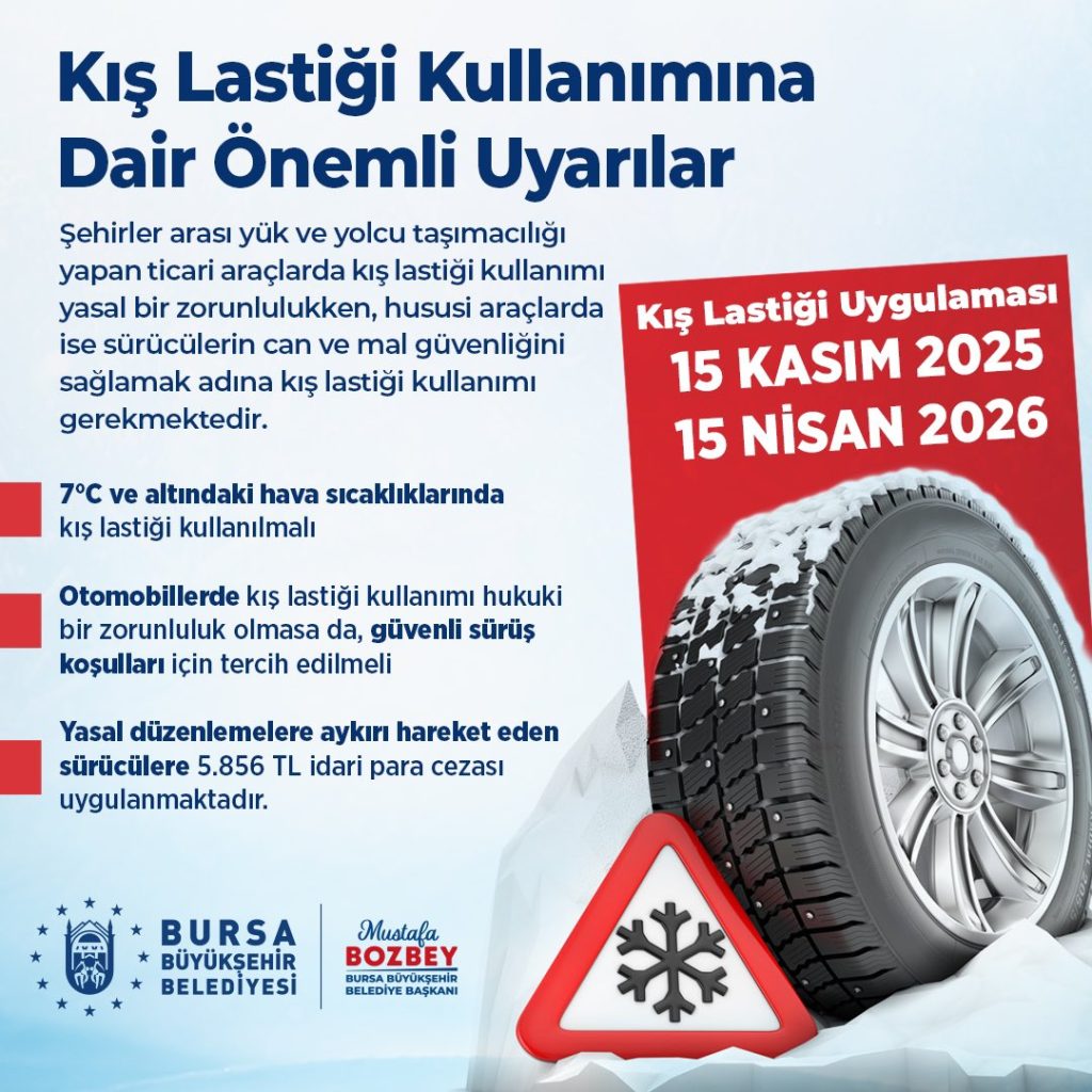 Büyükşehir Belediyesi Uyardı: Kış Lastiği Uygulaması Başlıyor!