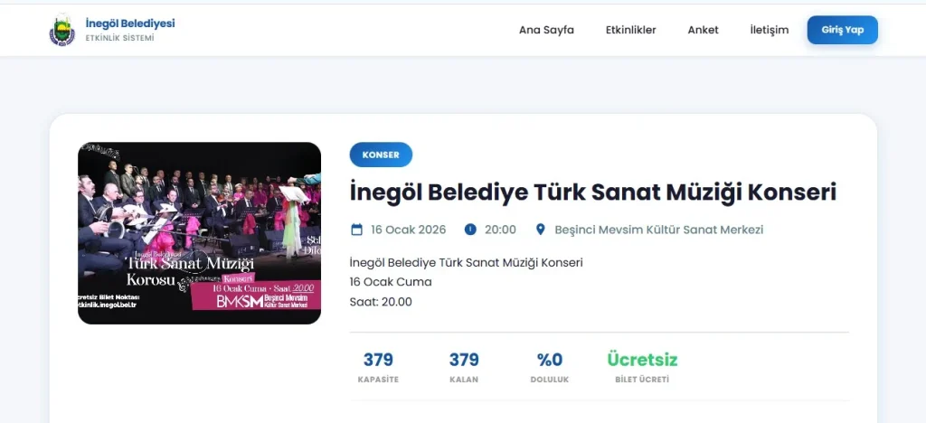 İnegöl’de Klasik Bir Gece