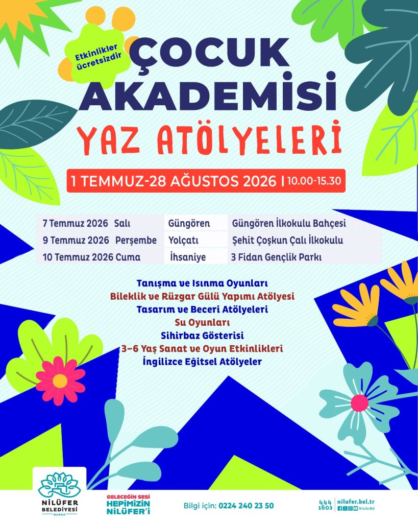 Nilüfer’de kadınlar ve çocuklar için yaz etkinlikleri başlıyor