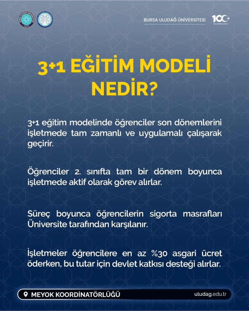 BUÜ'de 3+1 İşletmede Mesleki Eğitim Modeli yeni dönemde başlıyor BUÜ'de 3+1 İşletmede Mesleki Eğitim Modeli yeni dönemde başlıyor