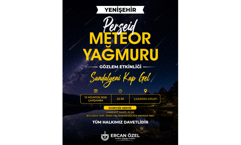 Yenişehir’de Meteor Yağmuru Şöleni: Çiçeközü Göleti’nde Büyüleyici Gece