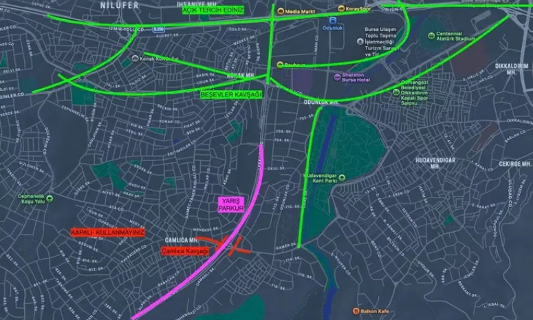 Bursa’da 4 Ekim’de Bazı Yollar Trafiğe Kapatılacak