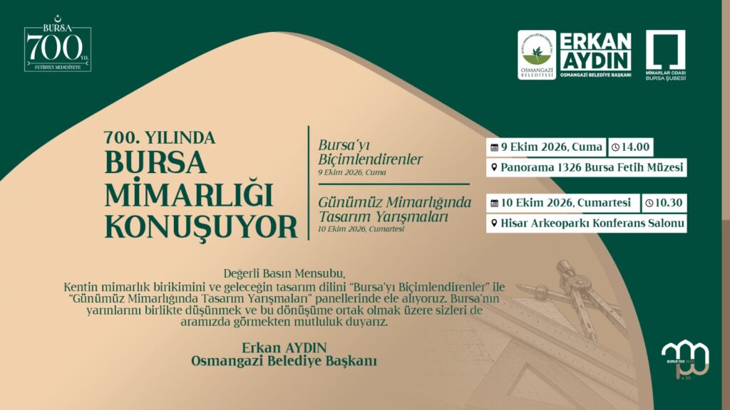 Bursa’nın 700 yıllık mimari birikimi panellerde ele alınacak